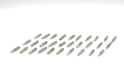 Screw driver bit verities on white background Stock Photos
