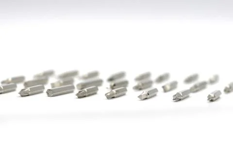Screw driver bit verities on white background Stock Photos