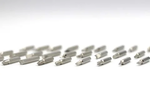 Screw driver bit verities on white background Stock Photos
