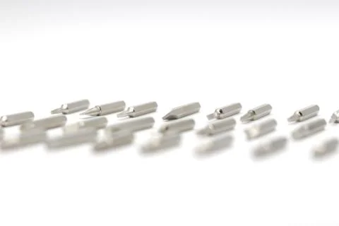 Screw driver bit verities on white background Stock Photos