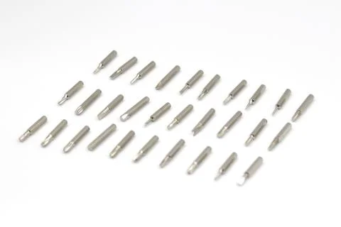 Screw driver bit verities on white background Stock Photos