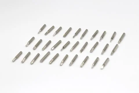 Screw driver bit verities on white background Stock Photos