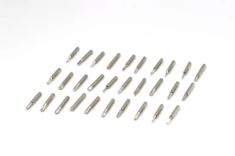 Screw driver bit verities on white background Stock Photos