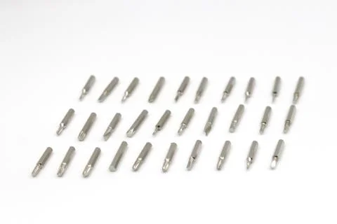 Screw driver bit verities on white background Stock Photos