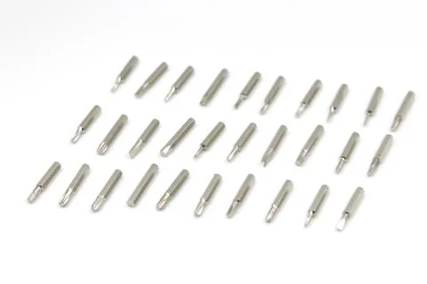 Screw driver bit verities on white background Stock Photos