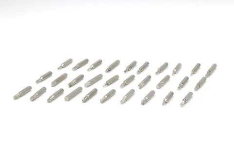 Screw driver bit verities on white background Stock Photos