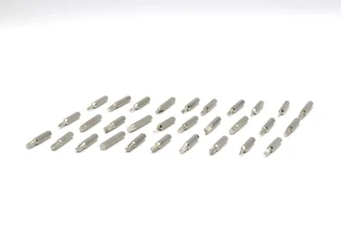 Screw driver bit verities on white background Stock Photos