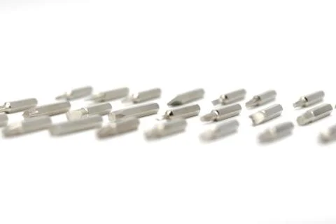 Screw driver bit verities on white background Stock Photos