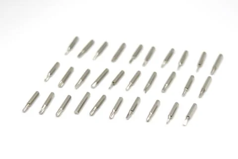 Screw driver bit verities on white background Stock Photos