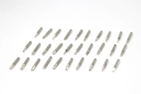 Screw driver bit verities on white background Stock Photos