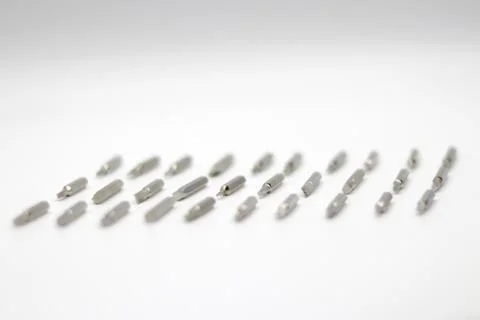 Screw driver bit verities on white background Stock Photos