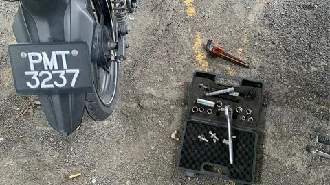 Screw driver box is a device to tools the motorcycle, Stock Photos