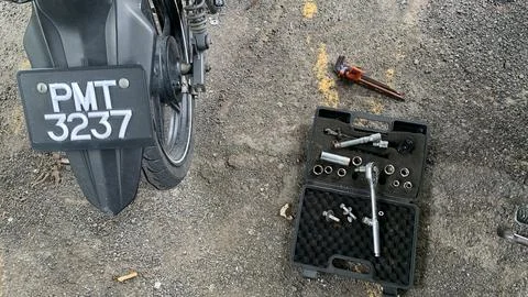 Screw driver box is a device to tools the motorcycle, Stock Photos