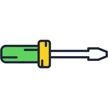 Screw driver icon vector repair equipment on white Stock Illustration