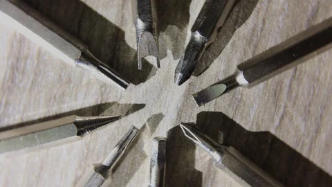 Screw driver macro shot Rotating Turning Stock Footage 126082495