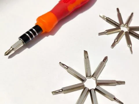 Screw Driver variable bits. Stock Photos