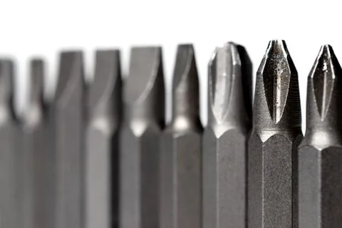 Screw-drivers in line Stock Photos