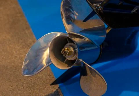 Screw on the engine for a motor boat Stock-Fotos