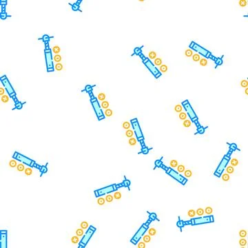 Screw extruder vector seamless pattern color Stock Illustration