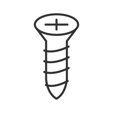 Screw fastener, icon in line design. screw, fastener, metal screw, hardware Stock Illustration