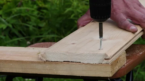 Screw Gun doing its job outside Video stock 242336367