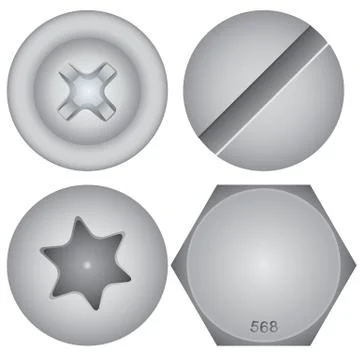 Screw heads Stock-Illustration
