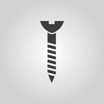 The Screw icon. Bolt symbol. Flat Stock Illustration