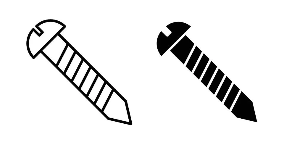 Screw icon design. Simple Vector illustrations.. Ilustração Stock