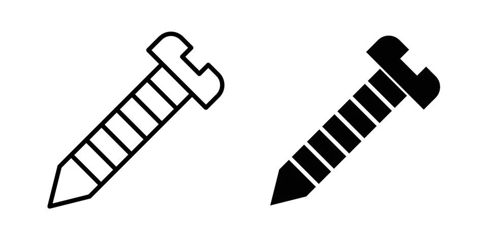 Screw icon set, collection of vector icons Ilustração Stock