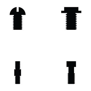 Screw icon set Stock Illustration