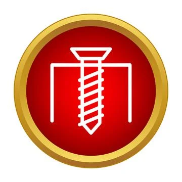 Screw icon showing constructing and fastening concept 库存插图