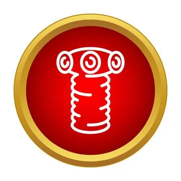 Screw icon symbol on red background with golden border Stock Illustration