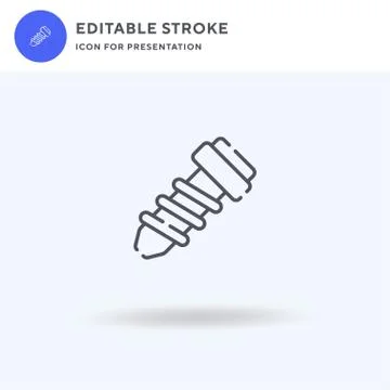 Screw icon vector, filled flat sign, solid pictogram isolated on white, logo  Stock Illustration