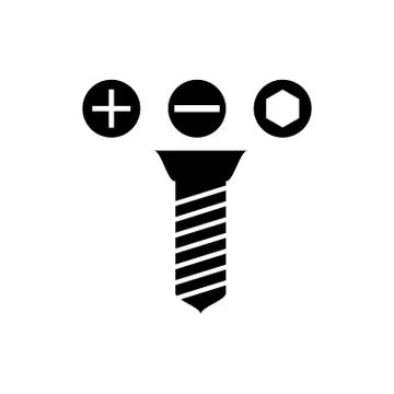Screw icon,vector illustration. Flat design style. vector screw icon illustra Stock Illustration