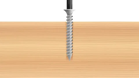 Screw Insertion into Wooden Surface Stock Footage 300322456
