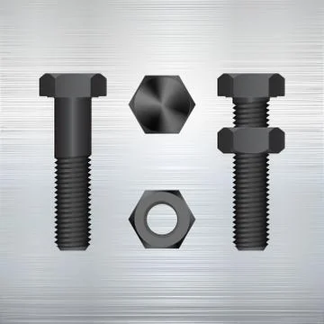 Screw on a metal background. Vector illustration. Stock Illustration