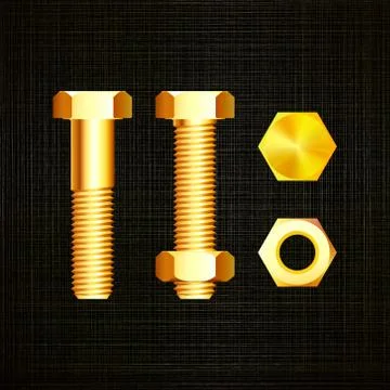 Screw on a metal background. Vector illustration. Stock Illustration