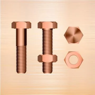 Screw on a metal background. Vector illustration. Stockillustratie
