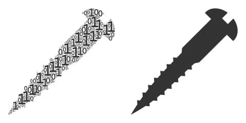 Screw Mosaic of Binary Digits Stockillustratie