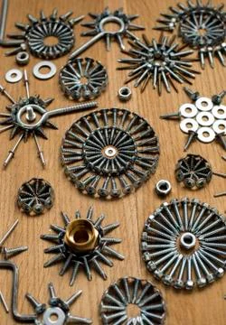 Screw, nails, bolt. Stock Photos