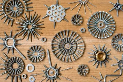 Screw, nails, bolt. Stock Photos