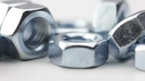 Screw nuts closeup Stock Footage 34395788