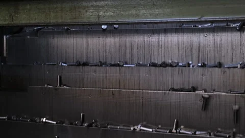 Screw production in a factory, piling up Stock Footage 247902004