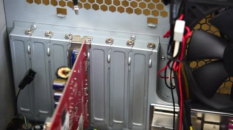 A screw screwed inside a desktop computer. Stock Footage 66584197