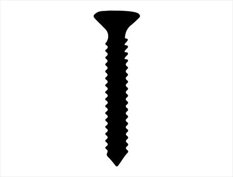 Screw silhouette vector art Stock Illustration