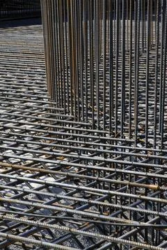 Screw thread steel bar framework Stockfoto's