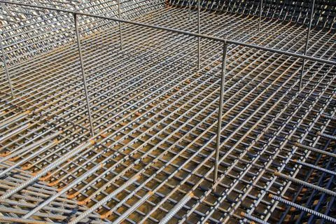 Screw thread steel bar framework Stockfoto's