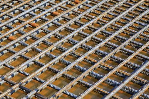Screw thread steel bar framework Stockfoto's