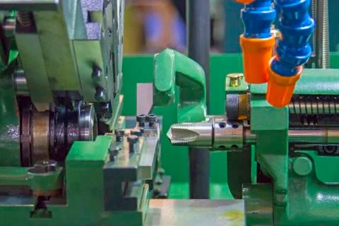 Screw threading machine green Stock Photos