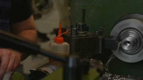 Screw-threading of steel billet Vídeo Stock 2103691